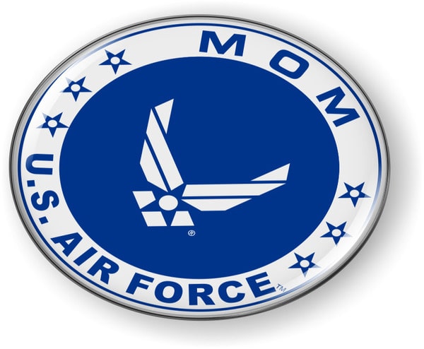 U.S. Air Force Mom Emblem (White Wings)